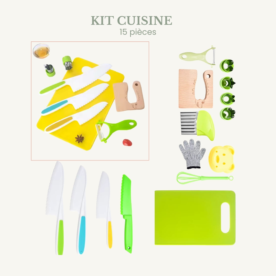 Kit de Cuisine Éducatif Montessori – 15 pièces