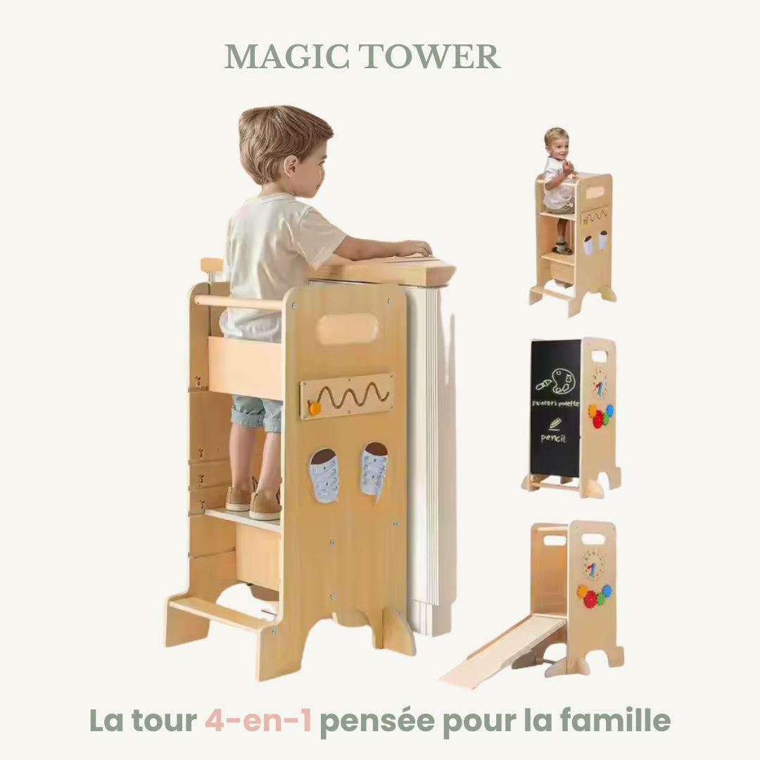 Magic Tower – Tour d’observation Montessori évolutive 4-en-1